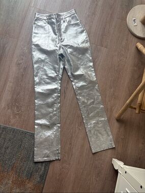 WeWoreWhat Metallic Silver Pants